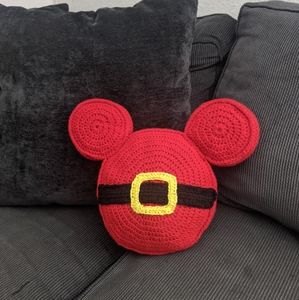 Mickey mouse inspired Santa pillow
